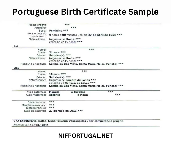 What is a Portuguese birth certificate 